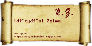Mátyási Zelma névjegykártya